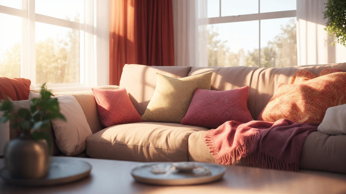 A cozy living room transformed by a clean fabric couch