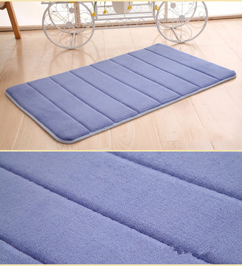 Blue coloured bathroom mat.