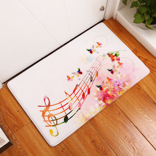 Flannel Piano Key Floor Mats, Digital Printing Foot Mats, Kitchen Absorbent Non-slip Mats, Floor Mats