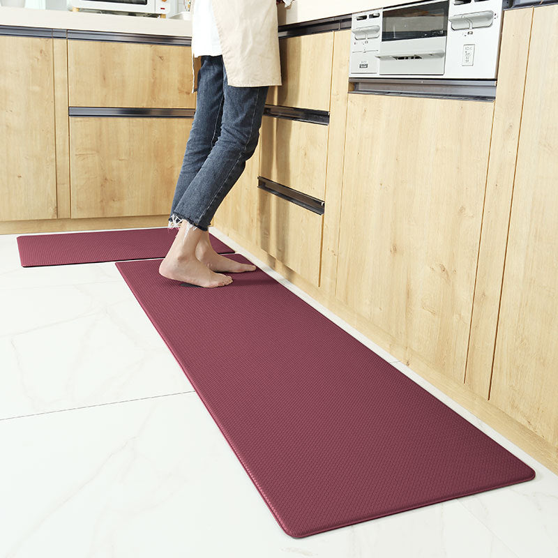 PU Leather Kitchen Floor Mats Simple Modern Oil-proof Long Strip Kitchen Mats Home Waterproof Non-slip Easy To Clean Kitchen Rug