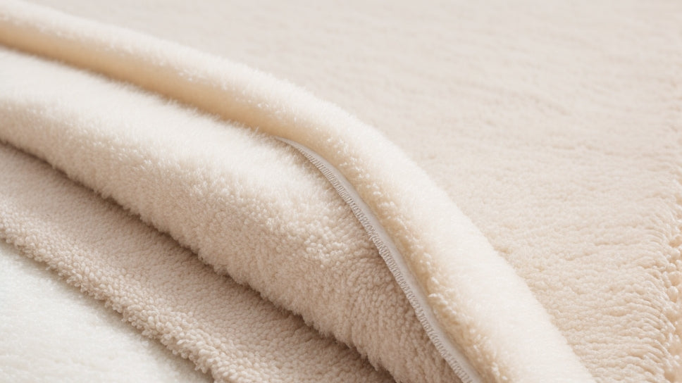A clean rug fiber, showcasing its texture and brightness