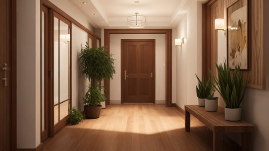 A warm and cozy atmosphere of a well-designed hallway