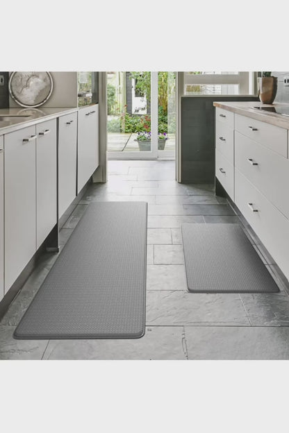 PU Leather Kitchen Floor Mats Simple Modern Oil-proof Long Strip Kitchen Mats Home Waterproof Non-slip Easy To Clean Kitchen Rug