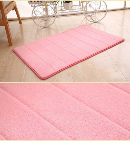 Pink coloured entrance bedroom mats.