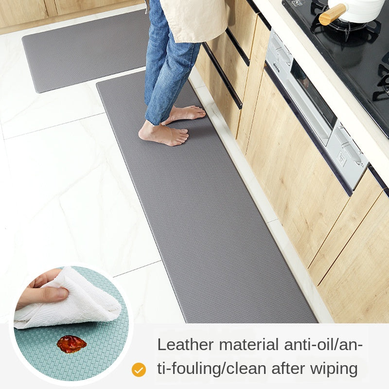 QiyI Floor Comfort Mats 2 Pieces Kitchen Rugs Leather Waterproof Oil P –  Modern Rugs and Decor