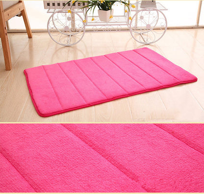 Bedroom mats in rose red colour.
